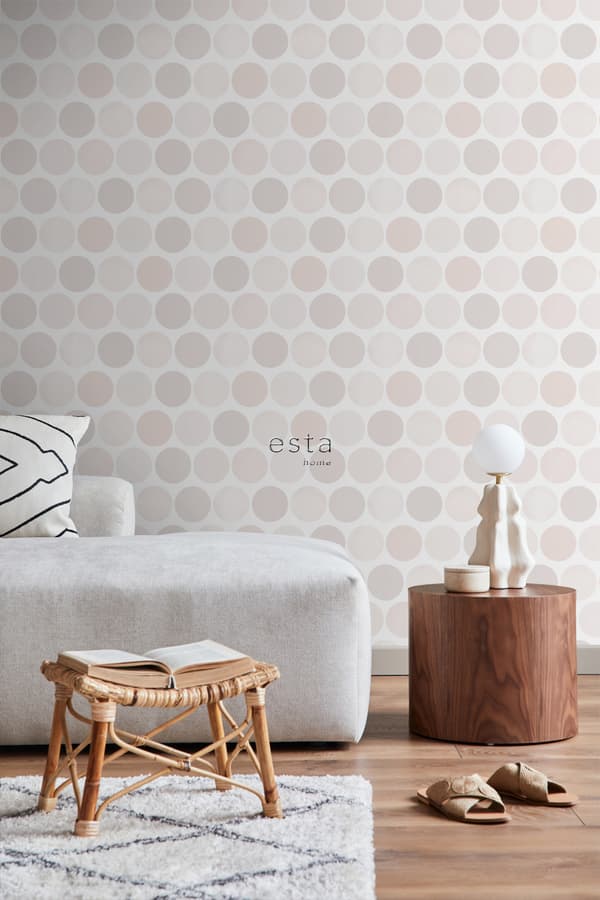 ESTAhome tapet stora prickar ljusrosa 0,53 x 10,05 m