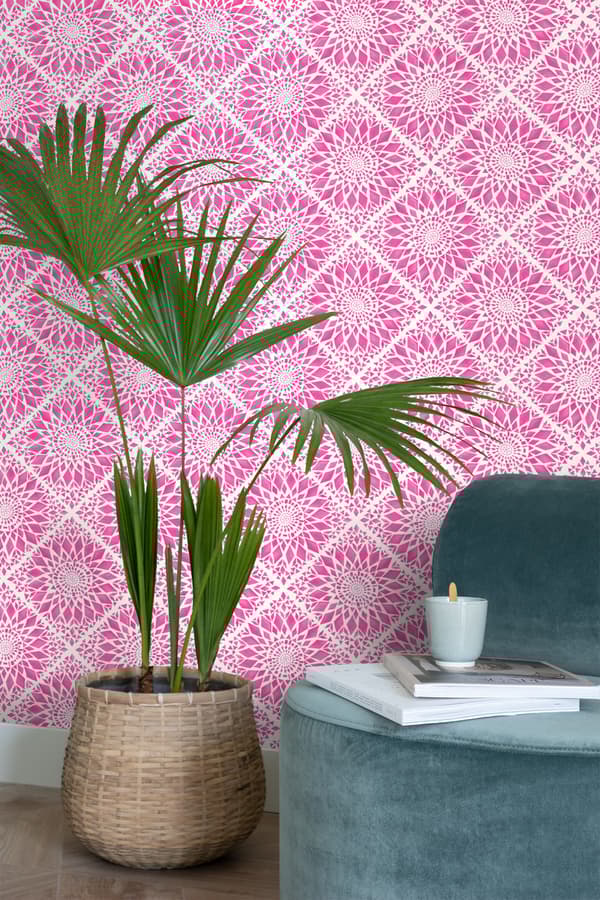 ESTAhome tapet kakelmotiv rosa 53 cm x 10,05 m