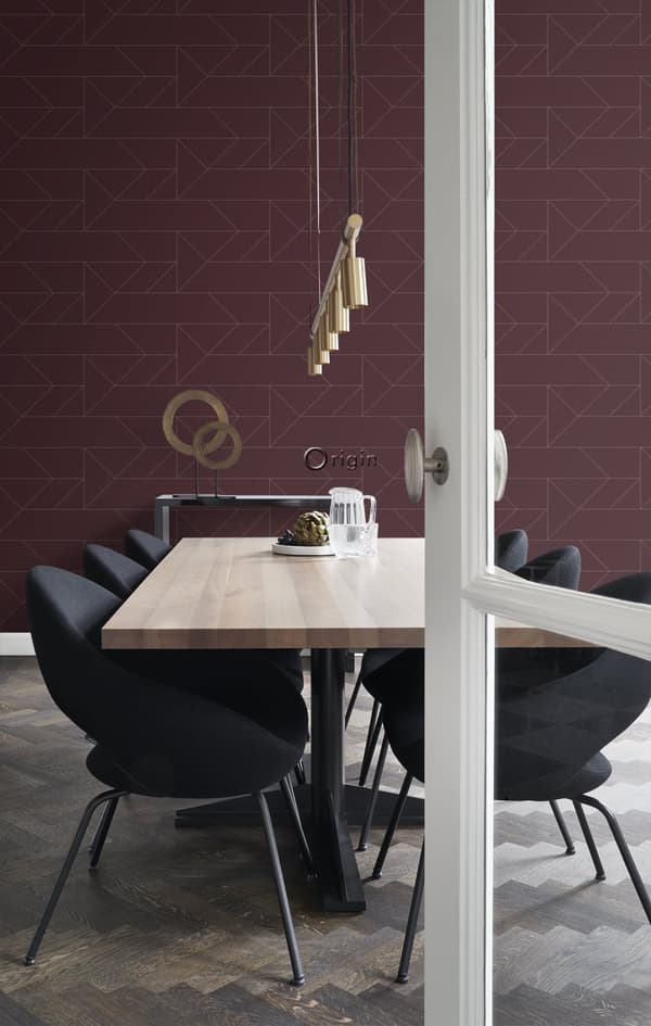 Origin Wallcoverings tapet grafiske linjer rødt 0,53 x 10,05 m