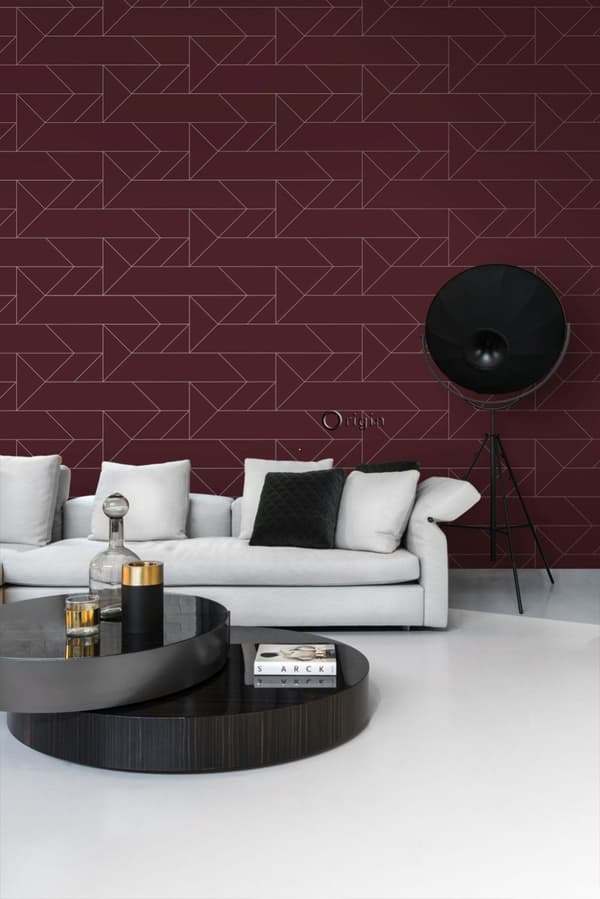Origin Wallcoverings tapet grafiske linjer rødt 0,53 x 10,05 m