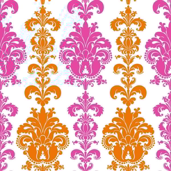 Sanders & Sanders tapet barockmönster rosa och orange - 935222 - 53 cm x 10,05 m