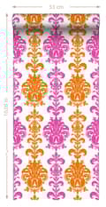 Miniatyrbild 5 av 5: Sanders & Sanders tapet barockmönster rosa och orange - 935222 - 53 cm x 10,05 m