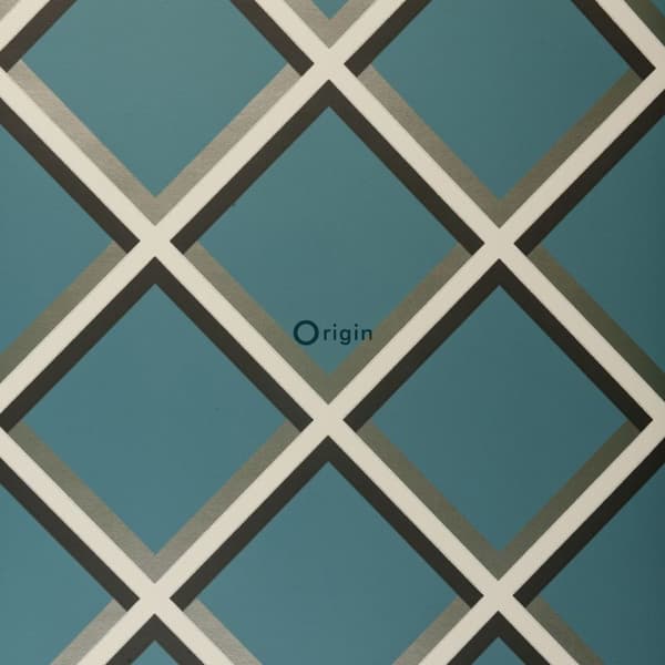 Origin Wallcoverings tapet geometriskt motiv bensinblått 52 cm x 10,05 m