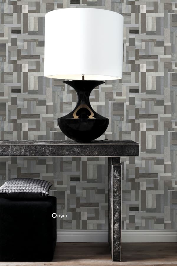 Origin Wallcoverings tapet träskräp plankor motiv ljusgrått och mullvadsgrått 53 cm x 10,05 m