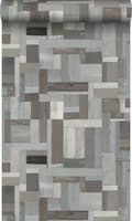 Miniatyrbild 1 av 8: Origin Wallcoverings tapet träskräp plankor motiv ljusgrått och mullvadsgrått 53 cm x 10,05 m