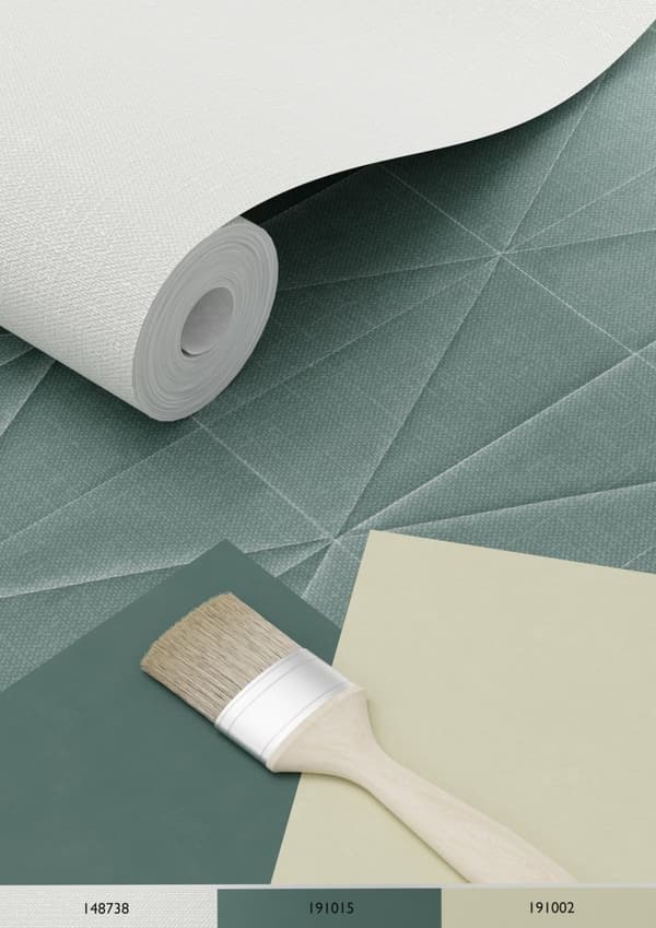 ESTAhome tapet origamimotiv bensinblått 0,53 x 10,05 m