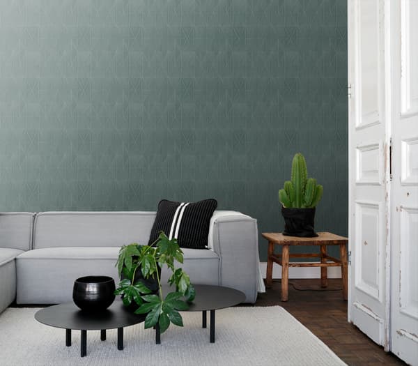 ESTAhome tapet origamimotiv bensinblått 0,53 x 10,05 m