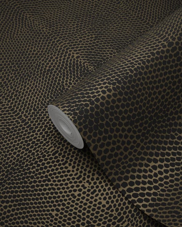 Origin Wallcoverings tapet djurmönster svart och glänsande brons 53 cm x 10,05 m