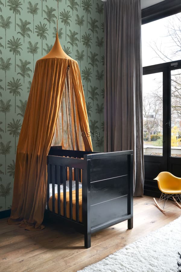 ESTAhome tapet palmer grågrönt - 139165 - 0,53 x 10,05 m