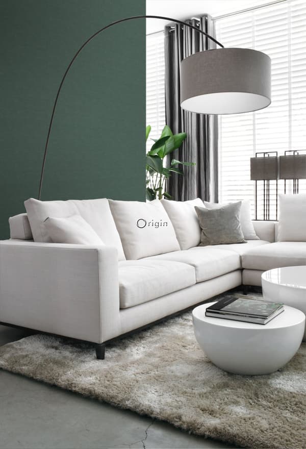 Origin Wallcoverings tapet linnestruktur mossgrönt 0,53 x 10,05 m