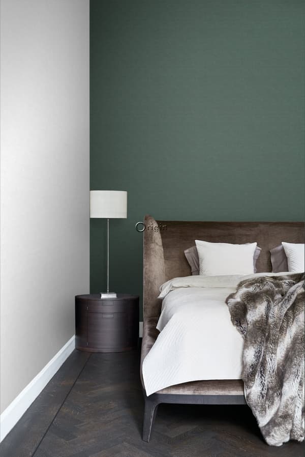 Origin Wallcoverings tapet linnestruktur mossgrönt 0,53 x 10,05 m