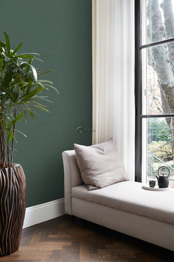 Origin Wallcoverings tapet linnestruktur mossgrönt 0,53 x 10,05 m