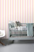Miniatyrbillede 3 af 8: ESTAhome tapet regnbuestriber lyserosa og beige 53 cm x 10,05 m