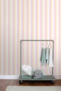 Miniatyrbillede 5 af 8: ESTAhome tapet regnbuestriber lyserosa og beige 53 cm x 10,05 m