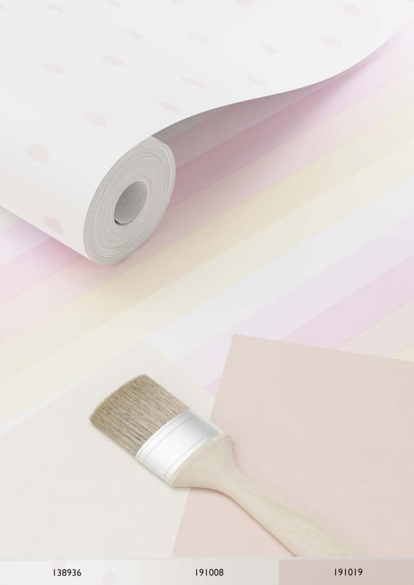 ESTAhome tapet regnbuestriber lyserosa og beige 53 cm x 10,05 m