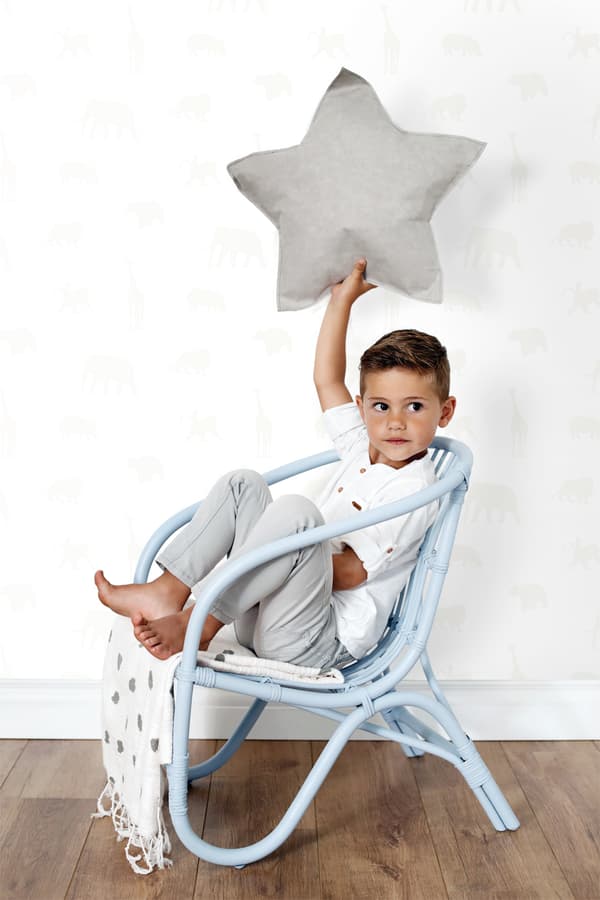 Origin Wallcoverings tapet djur matt vitt och glänsande silver 0,53 x 10,05 m