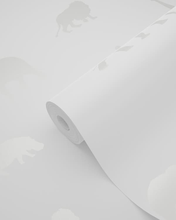 Origin Wallcoverings tapet djur matt vitt och glänsande silver 0,53 x 10,05 m