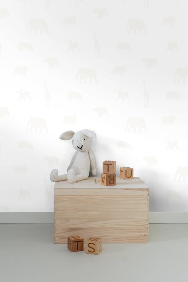 Origin Wallcoverings tapet djur matt vitt och glänsande silver 0,53 x 10,05 m