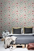 Miniatyrbild 4 av 7: ESTAhome tapet siffror & bokstäver beige 53 cm x 10,05 m