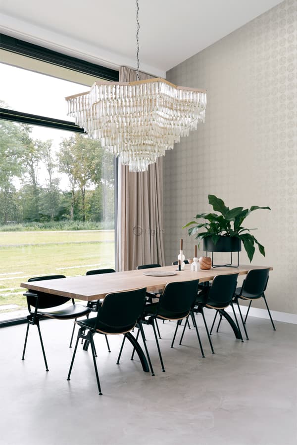 Origin Wallcoverings tapet stora slitna rundlar varm silver 53 cm x 10,05 m