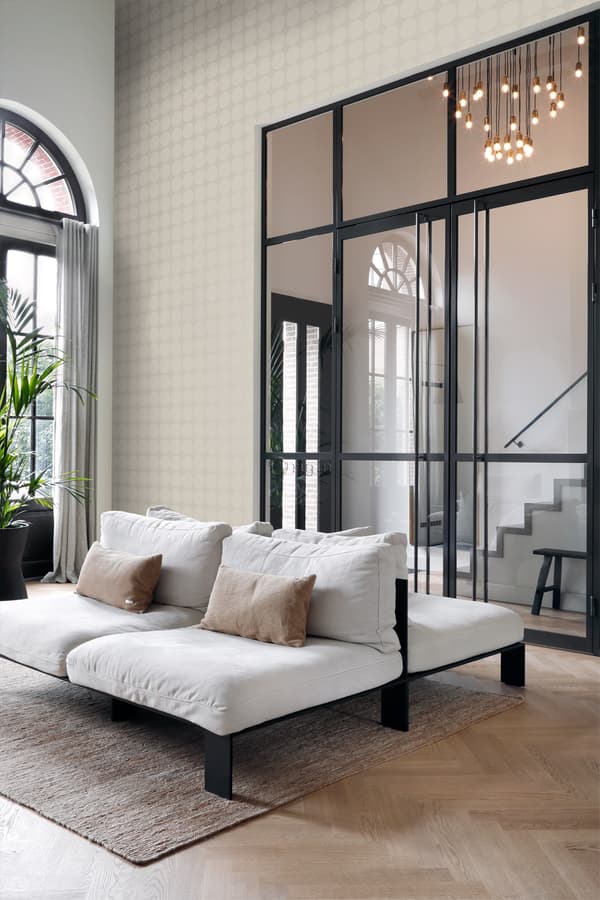 Origin Wallcoverings tapet stora slitna rundlar varm silver 53 cm x 10,05 m