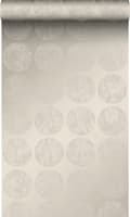Miniatyrbild 1 av 8: Origin Wallcoverings tapet stora slitna rundlar varm silver 53 cm x 10,05 m