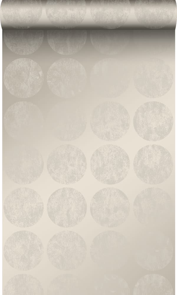 Origin Wallcoverings tapet stora slitna rundlar varm silver 53 cm x 10,05 m