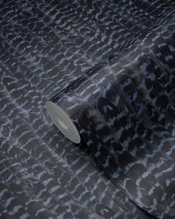 Origin Wallcoverings tapet fjädrar bläckblått 53 cm x 10,05 m