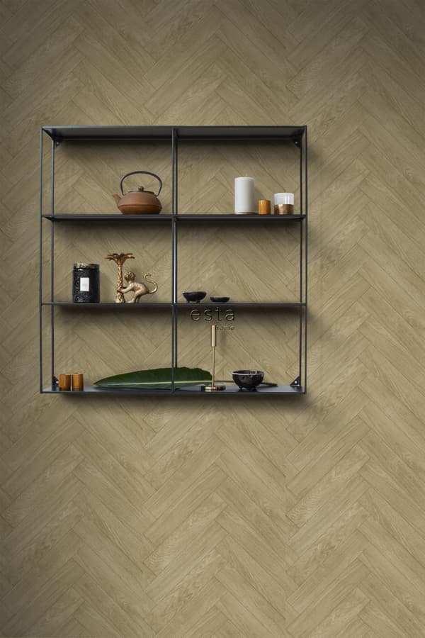ESTAhome tapet trämotiv mörkbeige 0,53 x 10,05 m