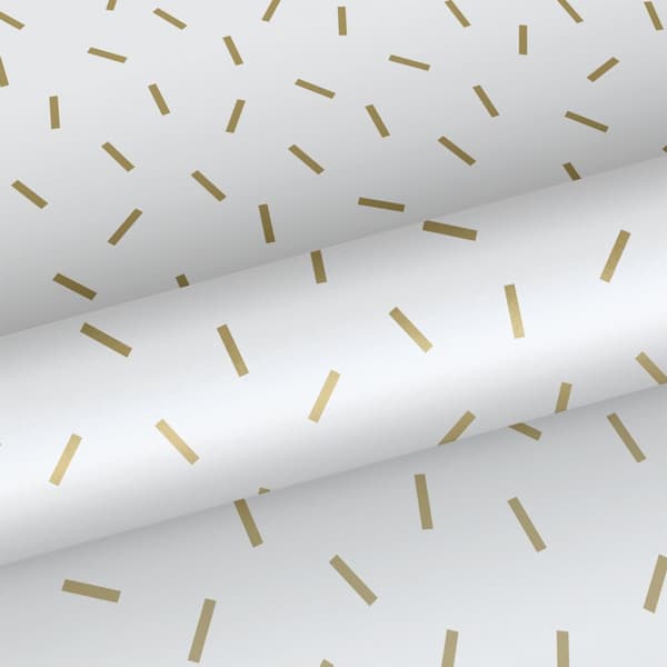 ESTAhome tapet grafiskt motiv vitt och guld - 139127 - 0,53 x 10,05 m