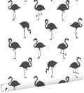 Miniatyrbild 1 av 8: ESTAhome tapet flamingos svart och vitt 0,53 x 10,05 m