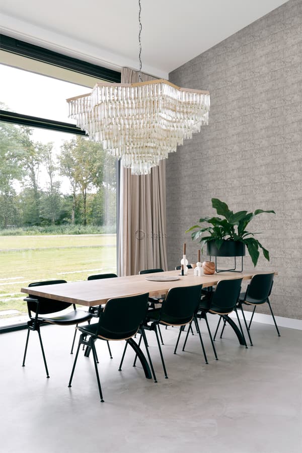 Origin Wallcoverings tapet kalksten i halvstensmur ljusgrått 53 cm x 10,05 m