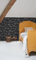 Miniatyrbillede 4 af 6: ESTAhome tapet blomsterskærme sort og hvidt 0,53 x 10,05 m