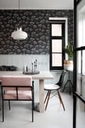 Miniatyrbillede 2 af 6: ESTAhome tapet blomsterskærme sort og hvidt 0,53 x 10,05 m