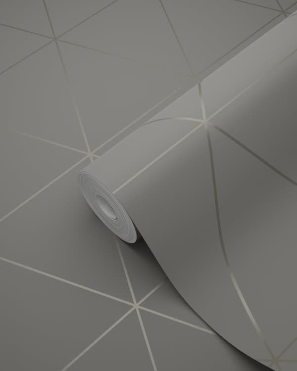 Origin Wallcoverings tapet grafiske trekanter varmgråt 0,53 x 10,05 m