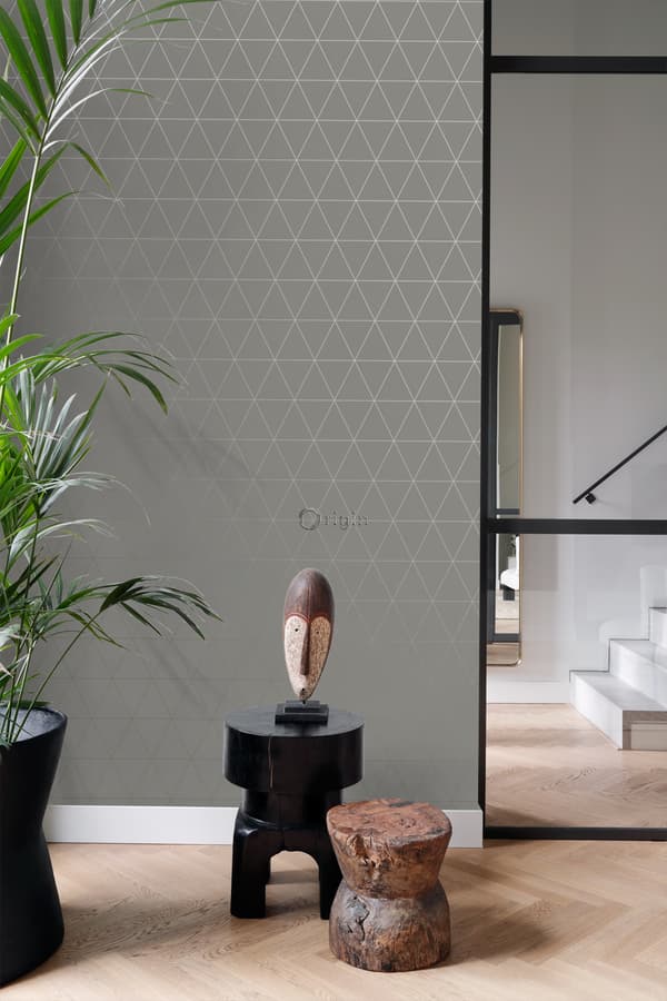Origin Wallcoverings tapet grafiske trekanter varmgråt 0,53 x 10,05 m