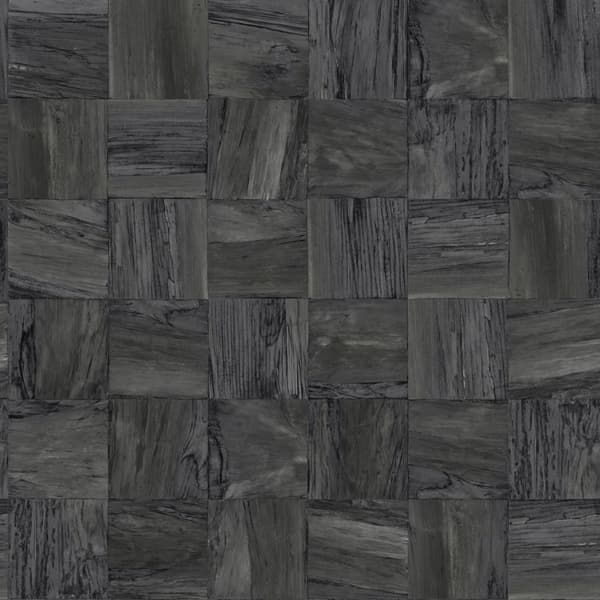 Origin Wallcoverings tapet fyrkantig bitar av träskräp svart 53 cm x 10,05 m