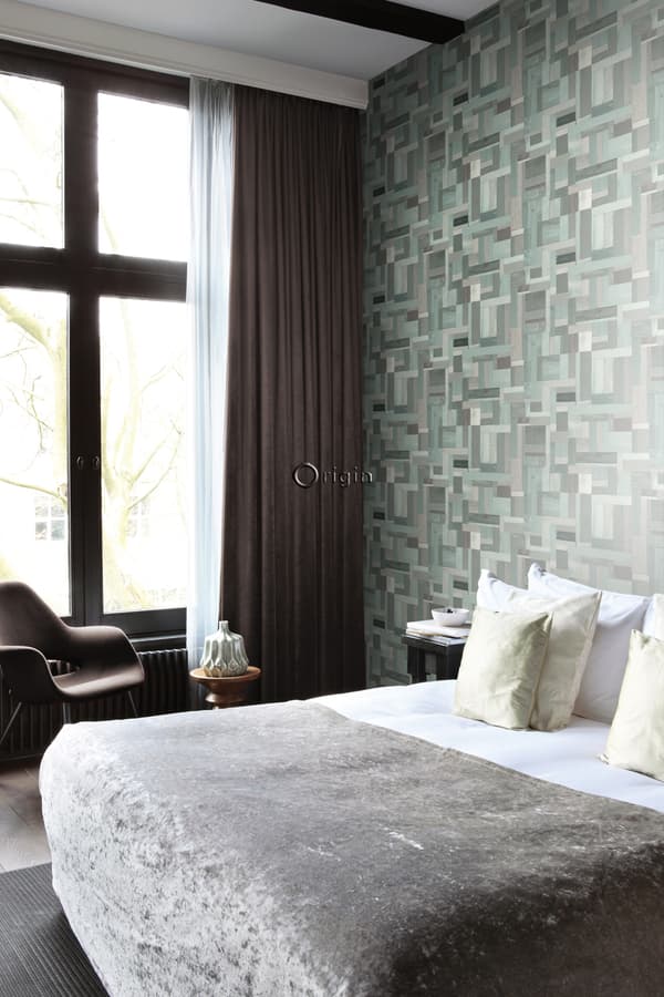Origin Wallcoverings tapet träskräp plankor motiv grågrönt 53 cm x 10,05 m
