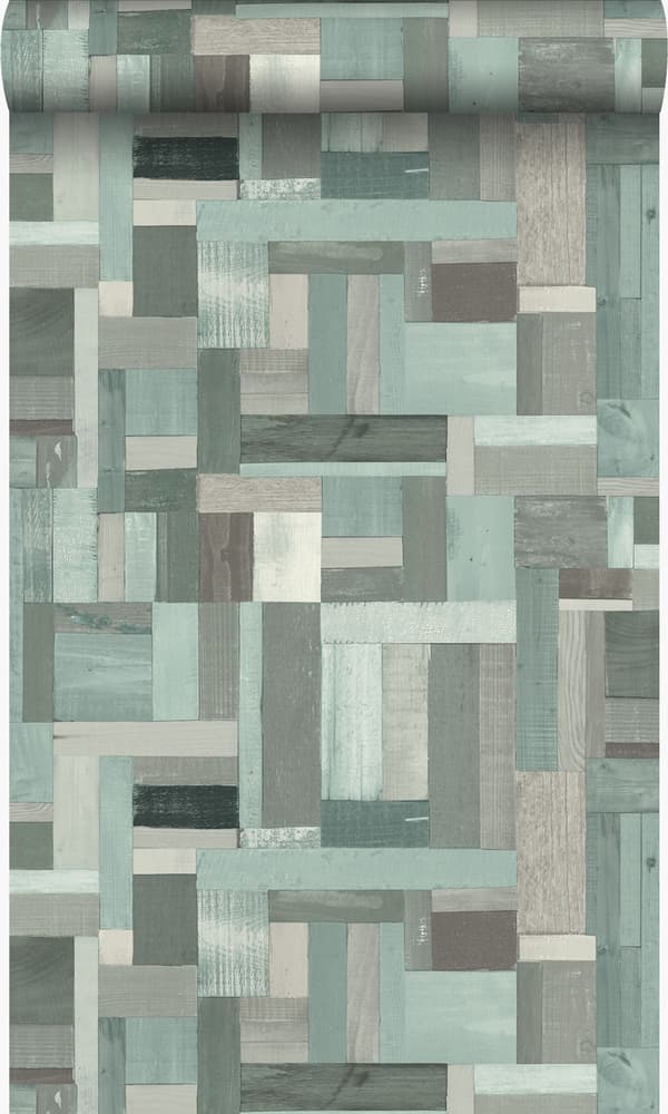 Origin Wallcoverings tapet träskräp plankor motiv grågrönt 53 cm x 10,05 m