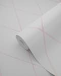 Miniatyrbild 5 av 7: Origin Wallcoverings tapet rombmotiv puderrosa och matt vitt 53 cm x 10,05 m