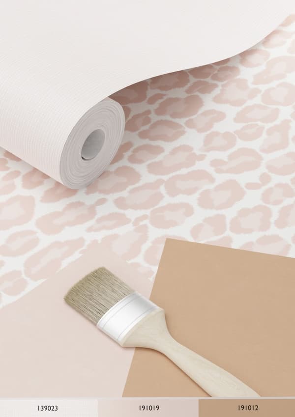 ESTAhome tapet leopardskind skinnende lyserødt 0,53 x 10,05 m