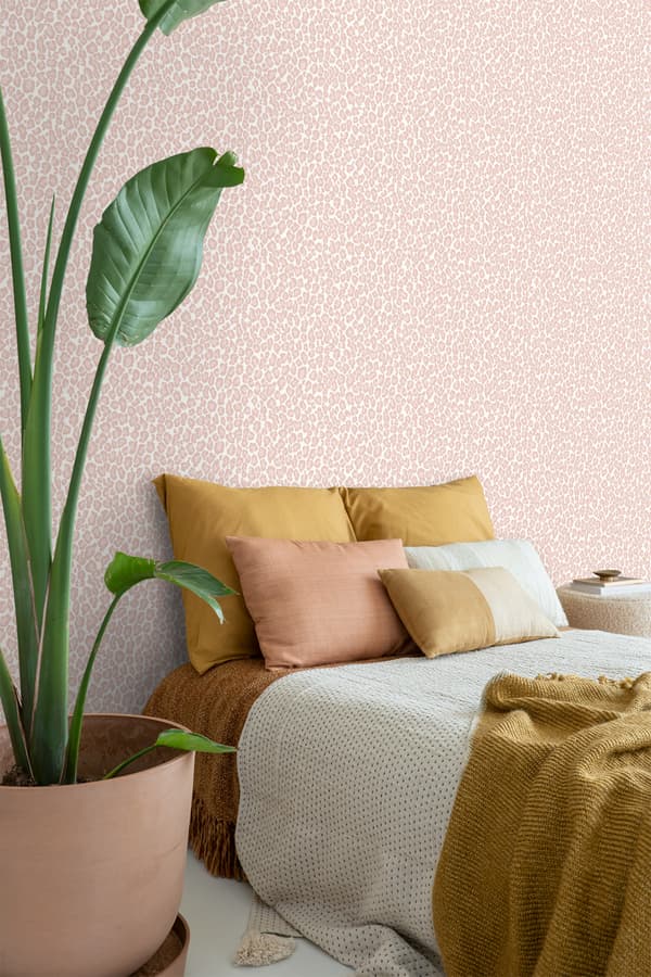 ESTAhome tapet leopardskind skinnende lyserødt 0,53 x 10,05 m