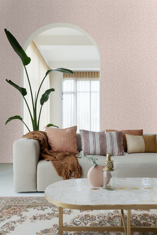 ESTAhome tapet leopardskind skinnende lyserødt 0,53 x 10,05 m