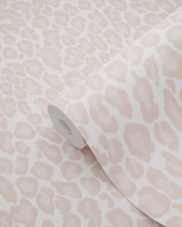 ESTAhome tapet leopardskind skinnende lyserødt 0,53 x 10,05 m