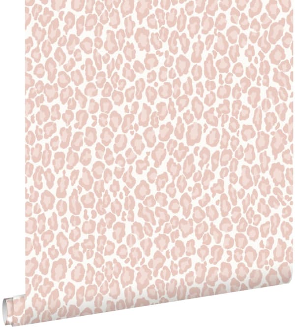 ESTAhome tapet leopardskind skinnende lyserødt 0,53 x 10,05 m