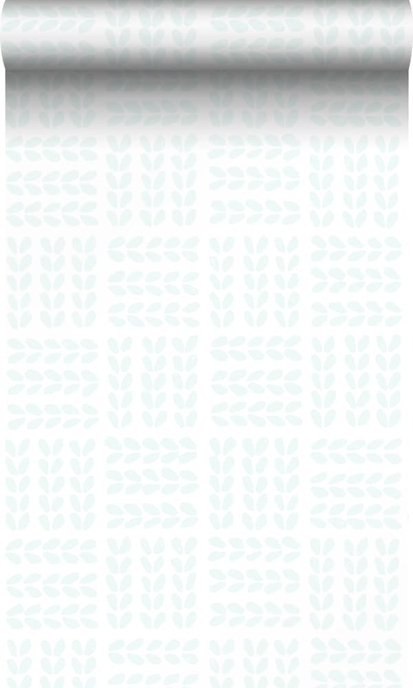Origin Wallcoverings tapet löv vitt och gråaktigt mintgrönt 53 cm x 10,05 m