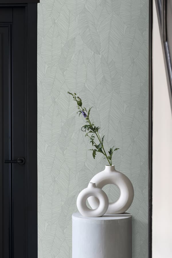 Origin Wallcoverings tapet löv ljusblått 0,53 x 10,05 m