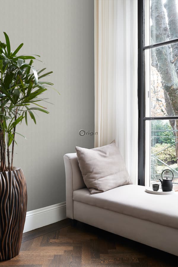 Origin Wallcoverings tapet fiskbensväv grått 0,53 x 10,05 m