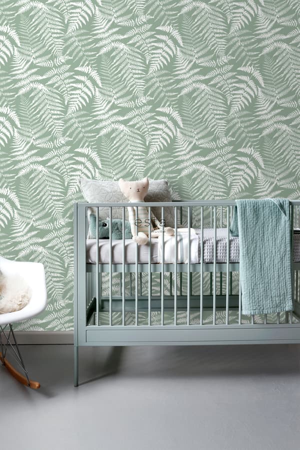 ESTAhome tapet ormbunkar mintgrönt - 138998 - 0,53 x 10,05 m