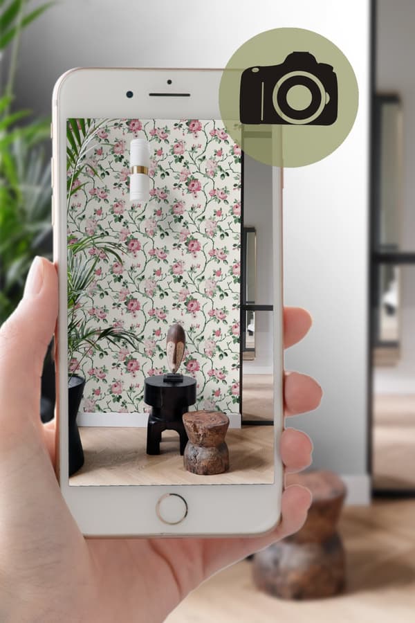 Origin Wallcoverings tapet blomster cremehvid, lyserødt og grønt 53 cm x 10,05 m